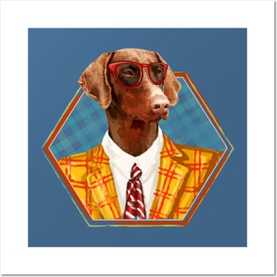 Hipster Dobermann - Doberman Pinscher Posters and Art